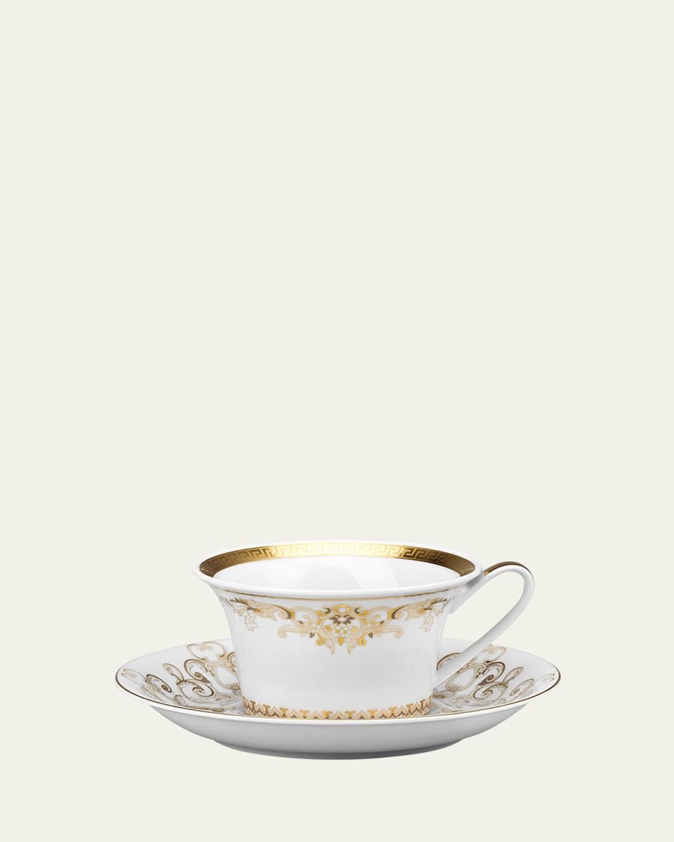 Medusa Gala Gold Tea Cup & Saucer
